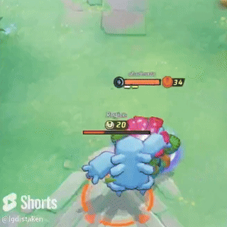 Gif of Venusaur attempting to KO Regice and having the objective get stolen from them by Espeon.